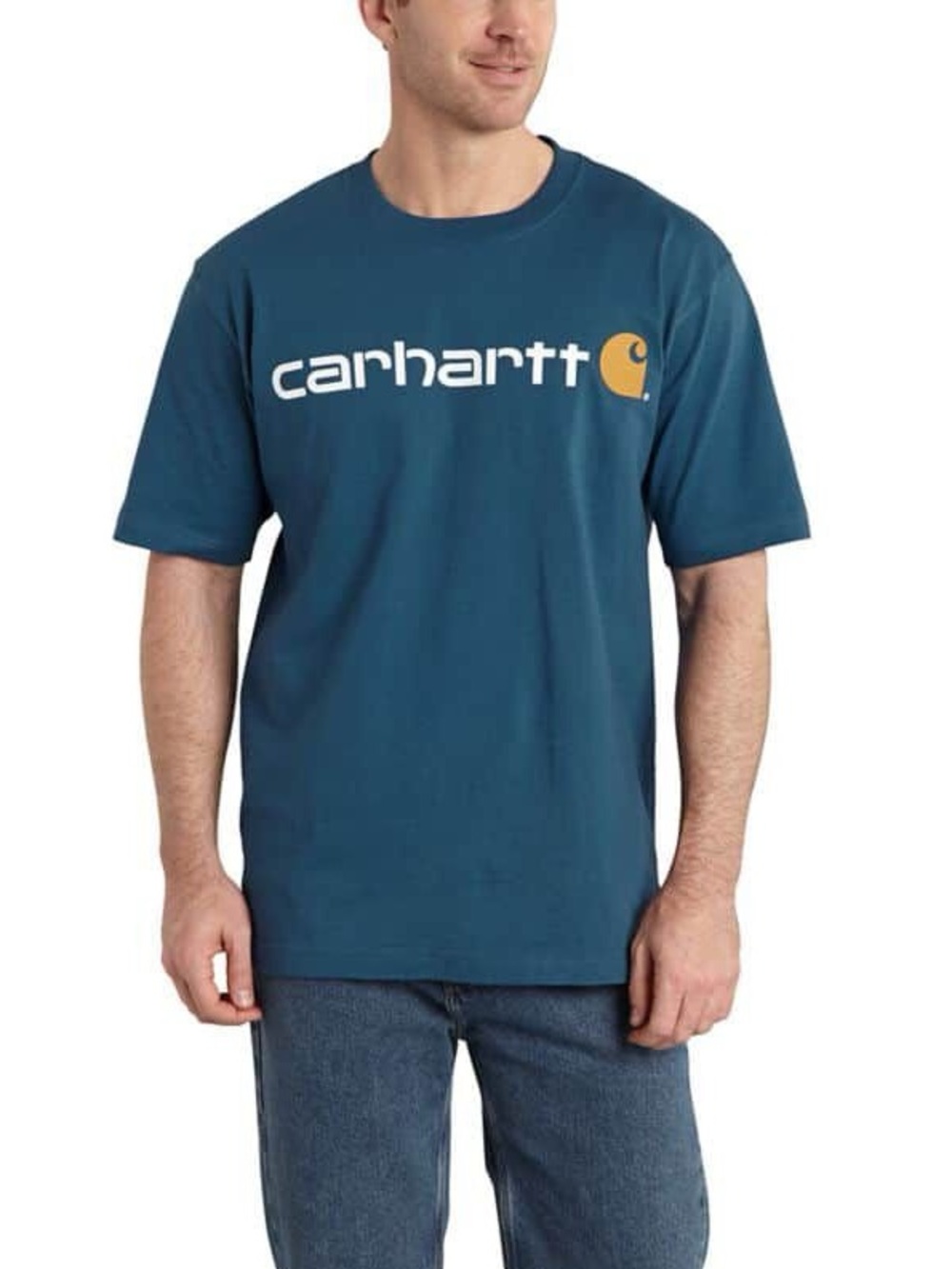 Teal-Blue Carhartt crewneck XL original fit heavy-cotton Tshirt